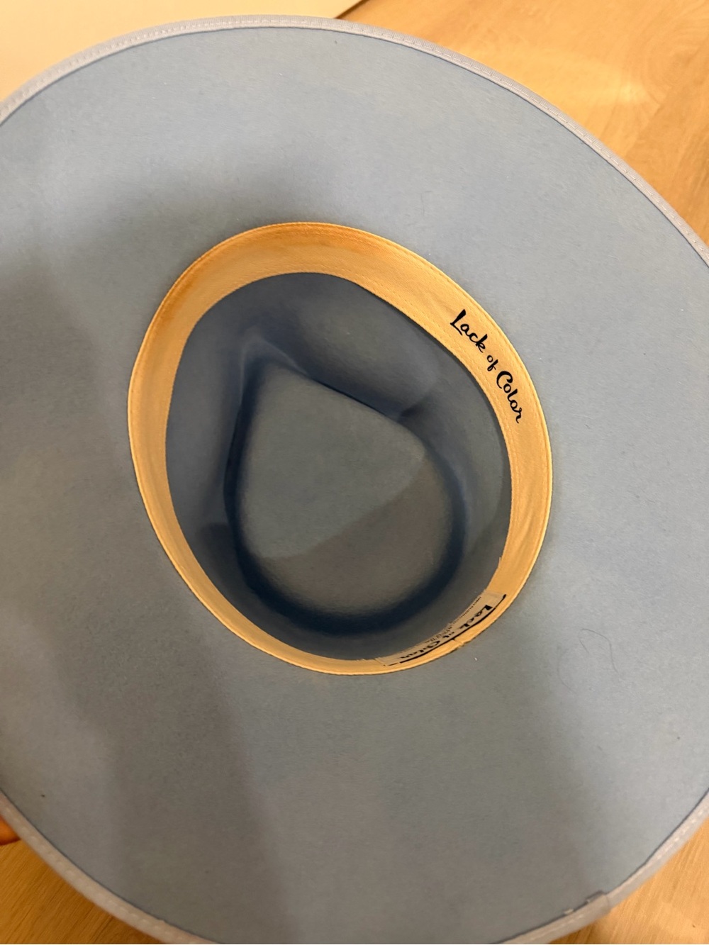 Lack Of Color Light Blue Felt Fedora Hat with Tan Sweatband